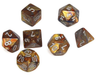 Dice Chessex Dice - Mini Lustrous Gold with Silver - Set of 7 - CHX 20493 - Cardboard Memories Inc.