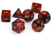 Dice Chessex Dice - Mini Gemini Purple-Red with Gold - Set of 7 - CHX 20626 - Cardboard Memories Inc.