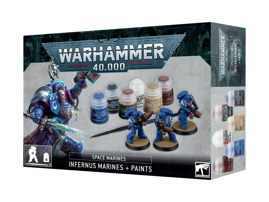 Collectible Miniature Games Games Workshop - Warhammer 40K - Space Marines - Infernus Marines and Paint Set - 60-11 - Cardboard Memories Inc.