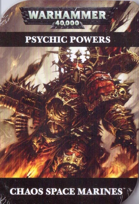 Collectible Miniature Games Games Workshop - Warhammer 40K (6th Edition) Data Cards - Chaos Space Marines - Psychic Powers - 43-02-60 - OUT OF PRINT - Cardboard Memories Inc.