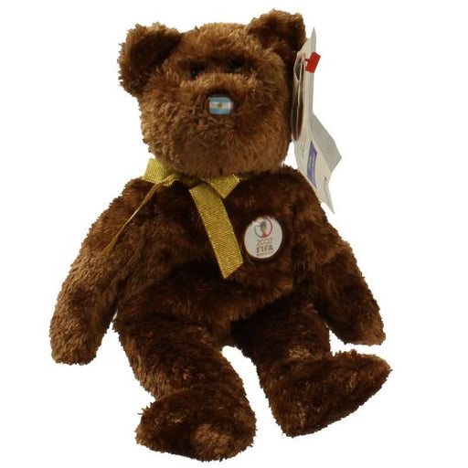 Plush TY Beanie Baby - Champion the FIFA Bear - Argentina - Cardboard Memories Inc.