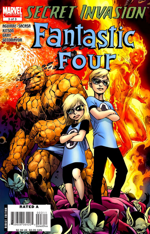 Comic Books Marvel Comics - Secret Invasion Fantastic Four (2008) 003 (Cond. FN+) 21664 - Cardboard Memories Inc.