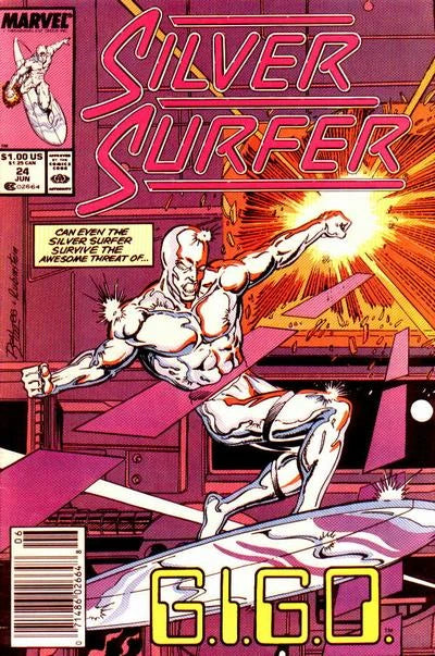 Comic Books Marvel Comics - Silver Surfer (1987 2nd Series) 024 (Cond. FN) 21807 - Cardboard Memories Inc.