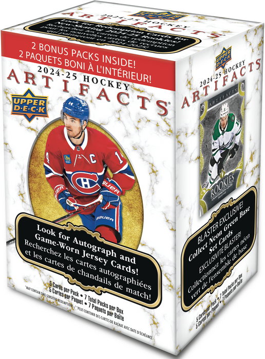 Sports Cards Upper Deck - 2024-25 - Hockey - Artifacts - Blaster Box - Cardboard Memories Inc.