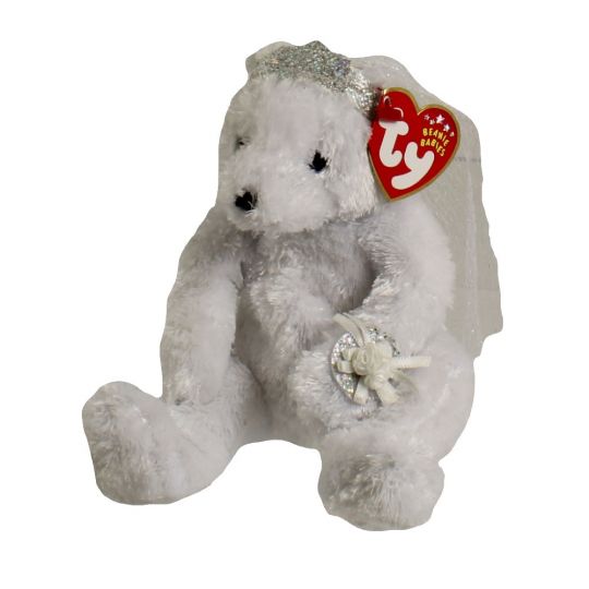 Plush TY Beanie Baby - Bride the Wedding Bear - Cardboard Memories Inc.