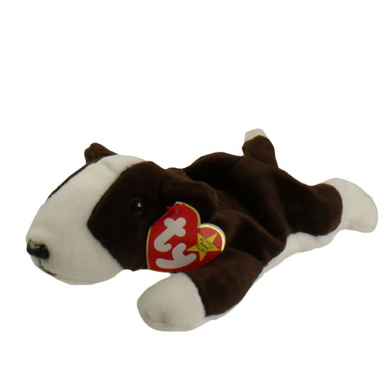 Plush TY Beanie Babies - Bruno the Bull Terrier - Cardboard Memories Inc.