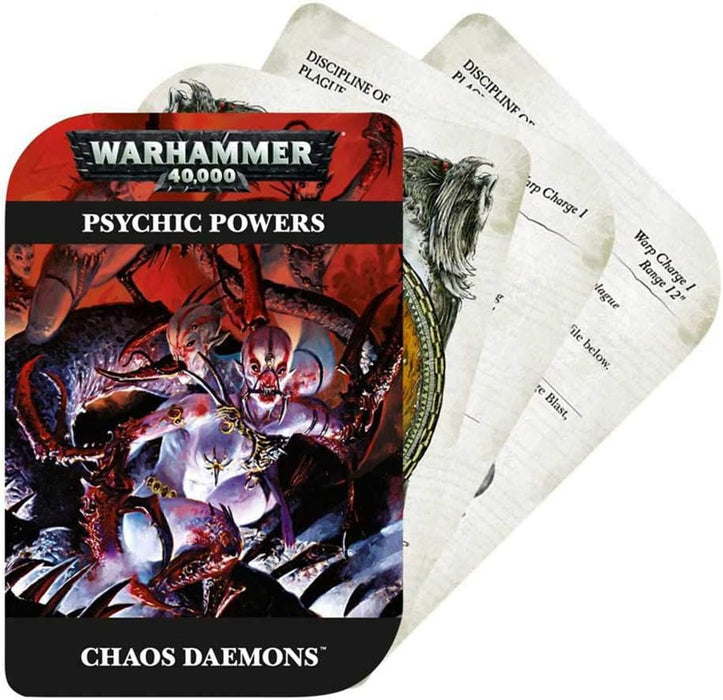 Collectible Miniature Games Games Workshop - Warhammer 40K (6th Edition) Data Cards - Chaos Daemons - Psychic Powers - 97-40-60 - OUT OF PRINT - Cardboard Memories Inc.