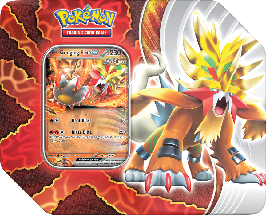 Trading Card Games Pokemon - Paradox Destinies Tin - Gouging Fire EX - Cardboard Memories Inc.