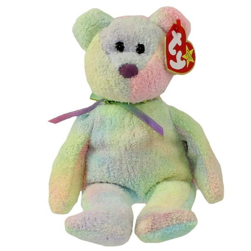 Plush TY Beanie Baby - Groovy the Ty-Dyed Bear - Cardboard Memories Inc.