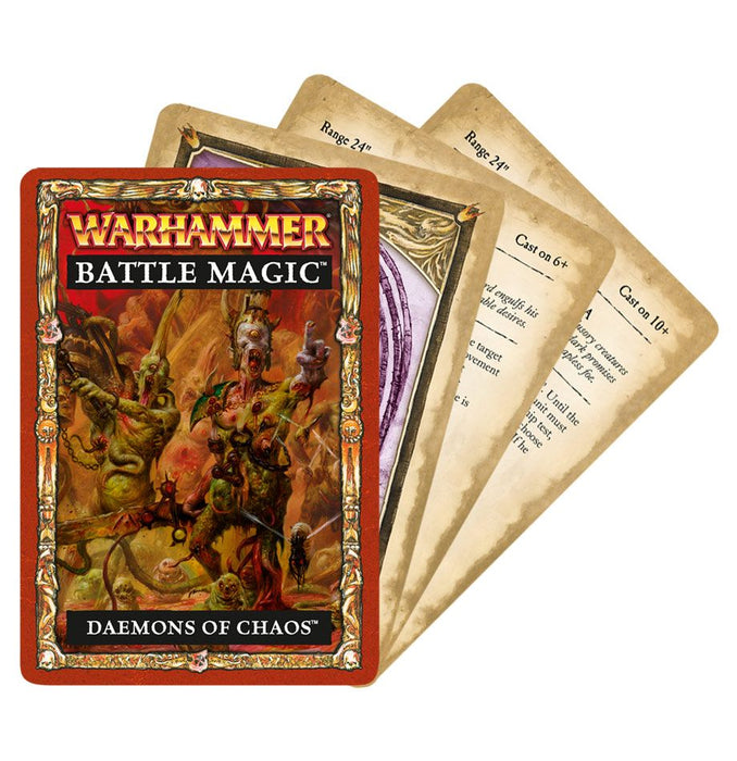 Collectible Miniature Games Games Workshop - Warhammer Fantasy (8th Edition) Data Cards - Daemons of Chaos - Battle Magic - 97-03-60 - OUT OF PRINT - Cardboard Memories Inc.