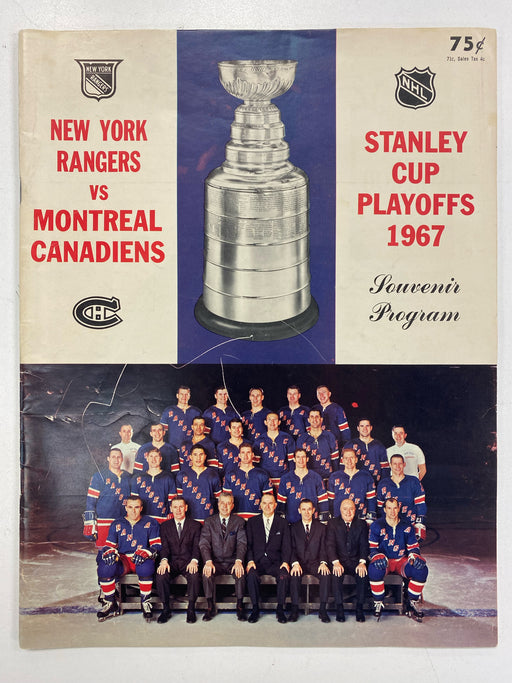 Magazine Sports News - New York Rangers vs Montreal Canadiens Souvenir Program - 1967 Stanley Cup Playoffs - Vintage Magazine (Cond. FN-) - MG0103 - Cardboard Memories Inc.