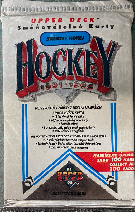 Sports Cards Upper Deck - Hockey - 1991-92 - English & Czech - Hobby Pack - Cardboard Memories Inc.