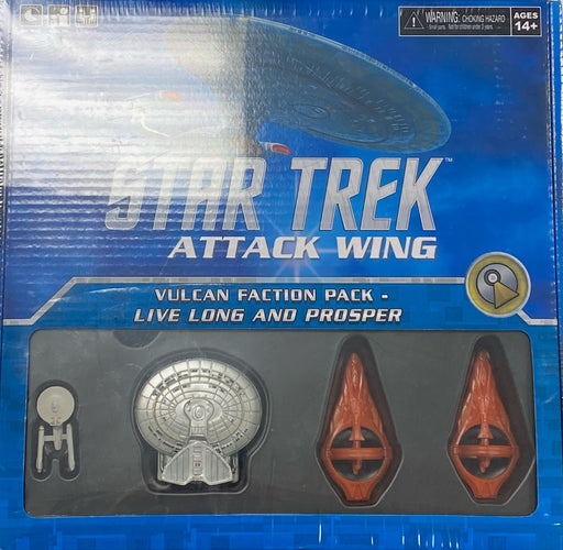 Collectible Miniature Games Wizkids - Star Trek Attack Wing - Vulcan Faction Pack - Live Long and Prosper *DAMAGED BOX* - Cardboard Memories Inc.