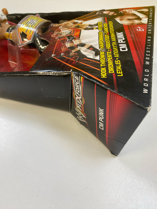 Action Figures and Toys Mattel - 2010 - WWE Flex Force - CM Punk Hook Throwin' - 7" Action Figure - V1452 *Damaged Box* - Cardboard Memories Inc.