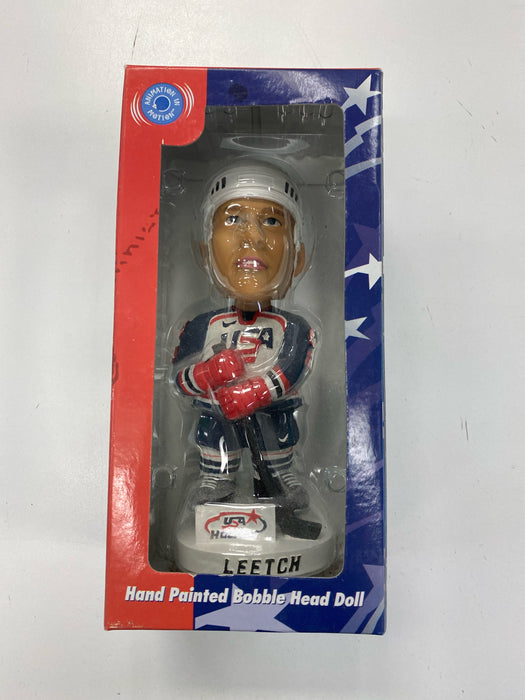 Action Figures and Toys Bobble Dobbles - 2001 - Team USA - Brian Leetch Hand Painted Bobble Head - Cardboard Memories Inc.