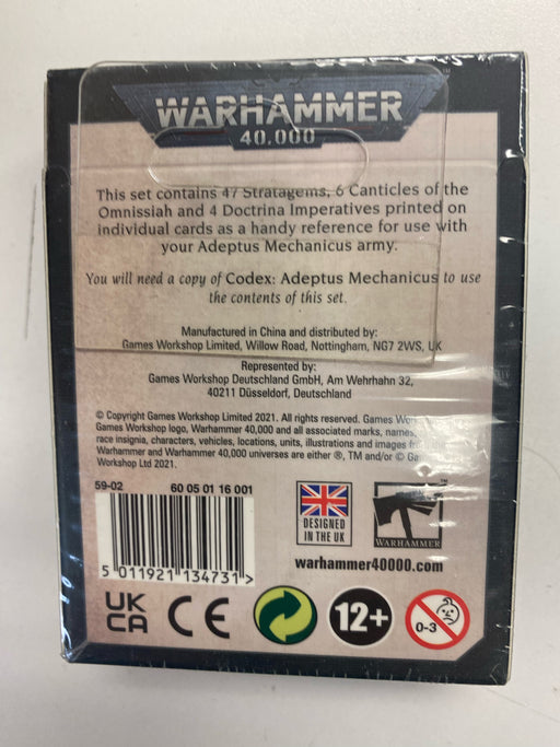Collectible Miniature Games Games Workshop - Warhammer 40K (9th Edition) Data cards - Adeptus Mechanicus 59-02 OUT OF PRINT - Cardboard Memories Inc.