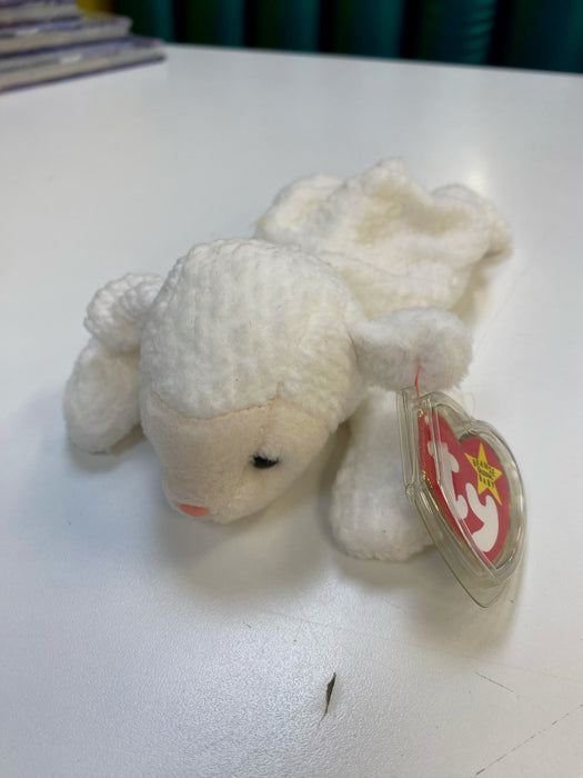 Plush TY Beanie Baby - Fleece the Lamb - Cardboard Memories Inc.