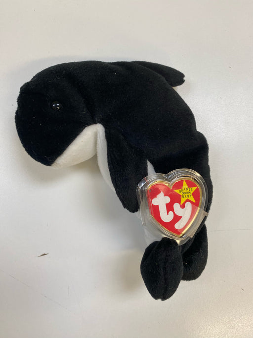 Plush TY Beanie Baby - Waves the Whale - Cardboard Memories Inc.