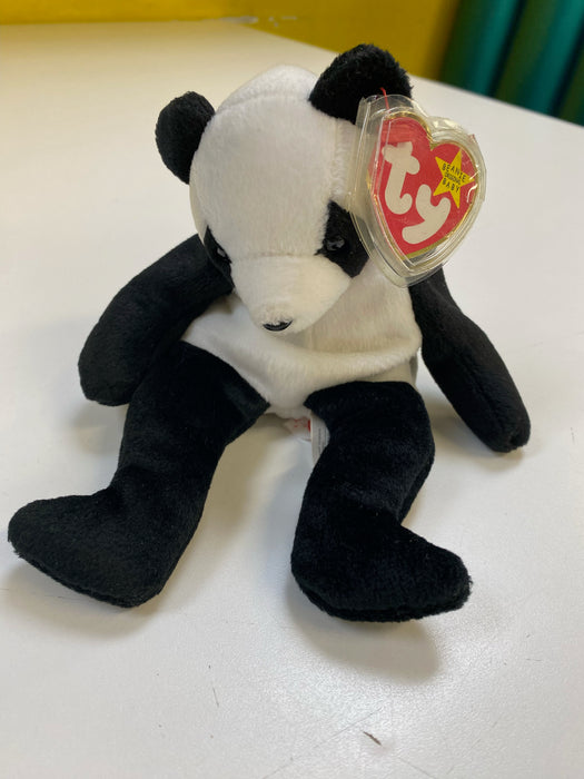 Plush TY Beanie Baby - Fortune the Panda - Cardboard Memories Inc.