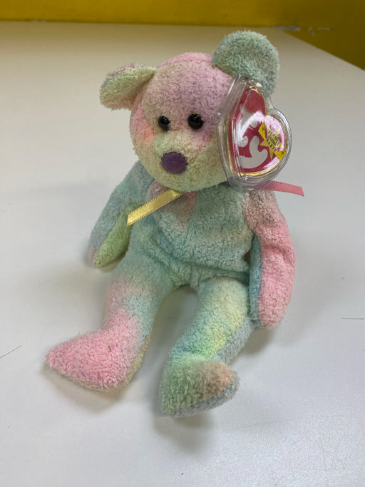 Plush TY Beanie Baby - Groovy the Ty-Dyed Bear - Cardboard Memories Inc.