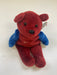 Plush Salvino's Bammers - 1999 - Red & Blue Teddy Bear - Peter Forsberg - Cardboard Memories Inc.