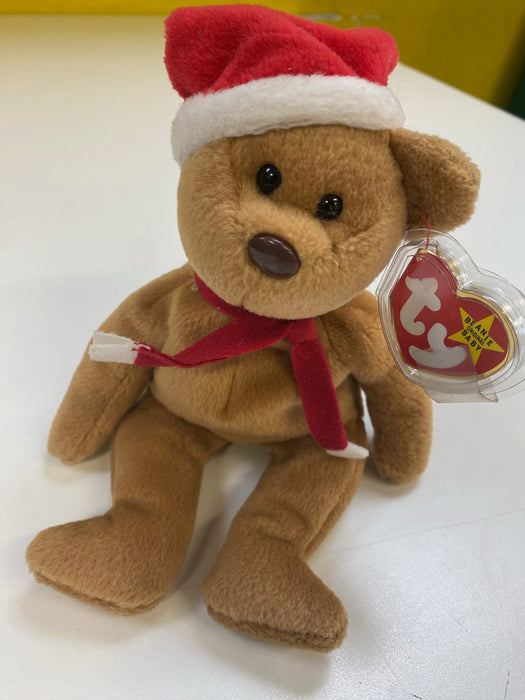 Plush TY Beanie Baby - 1997 - Holiday Teddy Bear - Cardboard Memories Inc.