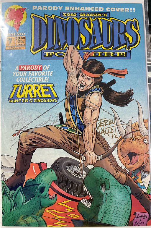 Comic Books Malibu Comics - Dinosaurs for Hire (1993 2nd Series) 007 Tom Mason & Terry Pallot Signatures (Cond. FN) - 22506 - Cardboard Memories Inc.