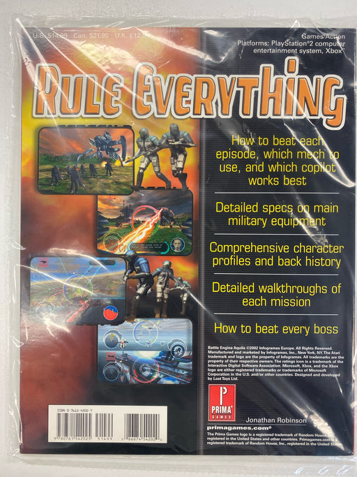 Magazine Prima Official Strategy Guides - Battle Engine Aquila - Playstation 2 & Original Xbox Official Game Guide (Cond. VF-) MG0084 - Cardboard Memories Inc.