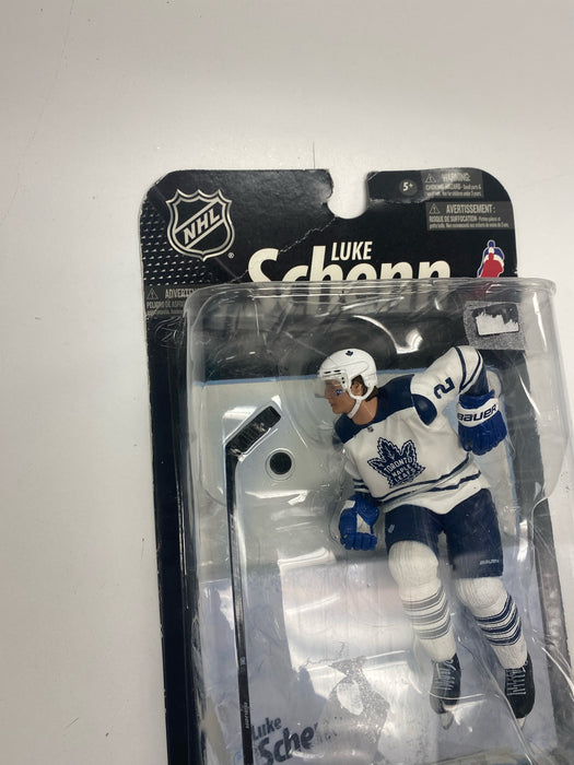 Action Figures and Toys McFarlane Toys - NHL - Toronto Leafs - Luke Shenn Figure - White Jersey Variant *DAMAGED BOX* - Cardboard Memories Inc.