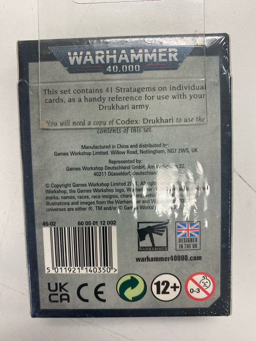 Collectible Miniature Games Games Workshop - Warhammer 40K - (9th Edition) Data cards - Drukhari - 45-02 - OUT OF PRINT - Cardboard Memories Inc.