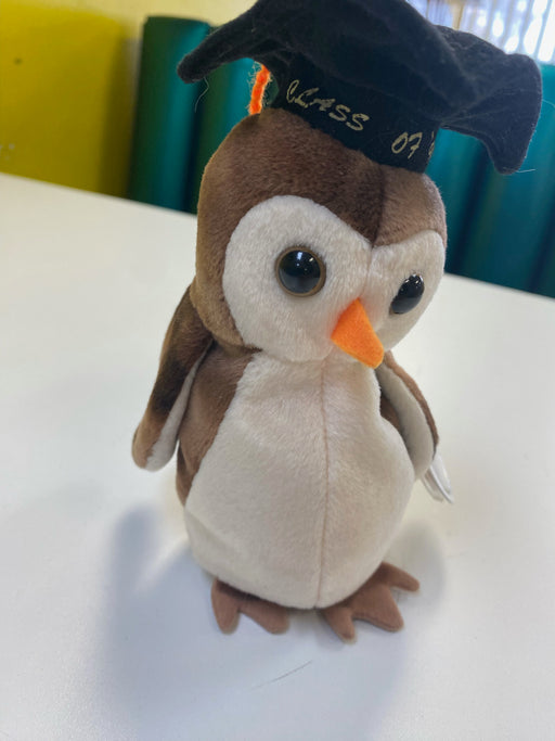 Plush TY Beanie Babies - Wiser the Owl - Class of '98 - Cardboard Memories Inc.