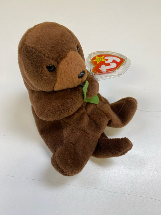 Plush TY Beanie Baby - Seaweed the Otter - Cardboard Memories Inc.