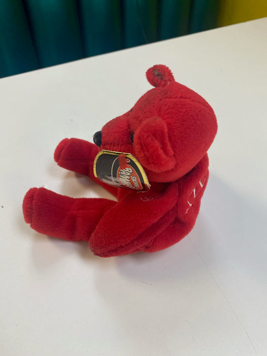 Plush Salvino's Bammers - 1999 - Detroit Red Wings - Red Teddy Bear - Steve Yzerman - Cardboard Memories Inc.