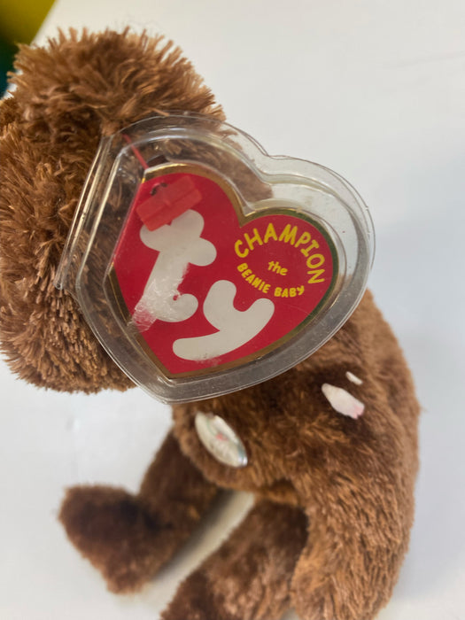 Plush TY Beanie Baby - Champion the FIFA Bear - Argentina - Cardboard Memories Inc.