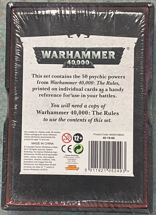 Collectible Miniature Games Games Workshop - Warhammer 40K (7th Edition) Data cards - Psychic Powers - 40-19-60 - OUT OF PRINT - Cardboard Memories Inc.