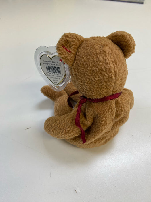 Plush TY Beanie Baby - Curly the Brown Bear - Cardboard Memories Inc.