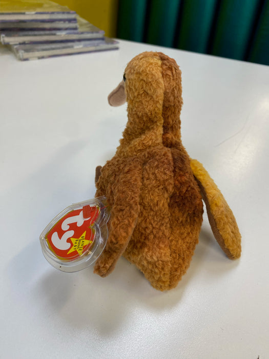 Plush TY Beanie Baby - Beak the Kiwi - Cardboard Memories Inc.