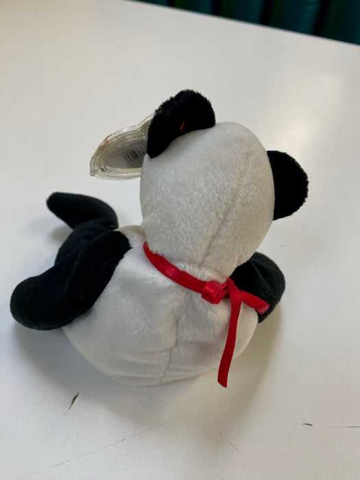 Plush TY Beanie Baby - Fortune the Panda - Cardboard Memories Inc.