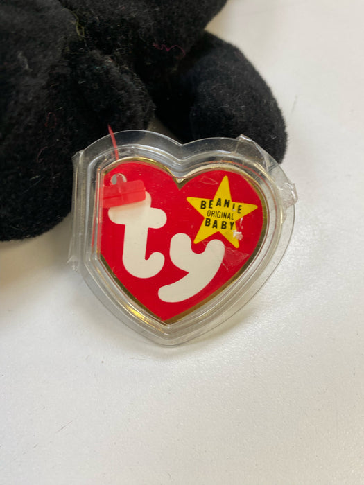 Plush TY Beanie Baby - Blackie the Black Bear - Cardboard Memories Inc.