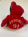 Plush Salvino's Bammers - 1999 - Detroit Red Wings - Red Teddy Bear - Sergei Fedorov - Cardboard Memories Inc.