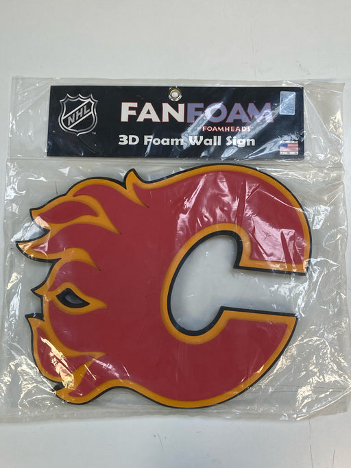 Action Figures and Toys Foam Fanatics - NHL - Calgary Flames - 3D Foam Logo Sign - Black Backing - Cardboard Memories Inc.