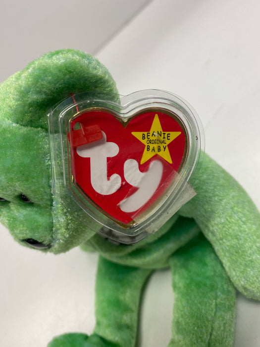 Plush TY Beanie Baby - Kicks the Soccer Bear - Cardboard Memories Inc.