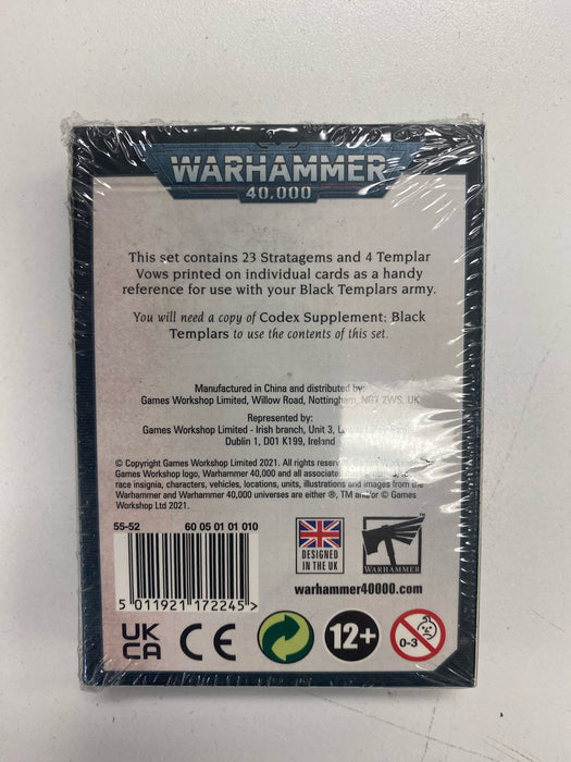 Collectible Miniature Games Games Workshop - Warhammer 40K - (9th Edition) Data cards - Black Templars - 55-52 - OUT OF PRINT - Cardboard Memories Inc.