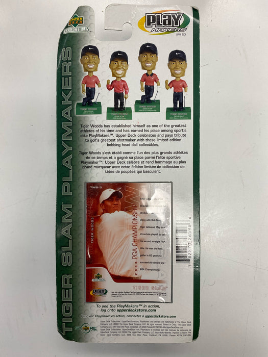 Action Figures and Toys Upper Deck - Play Makers - TIger Woods Slam PGA Championship 2000 - Bobblehead Figure *Damaged Box - Cardboard Memories Inc.