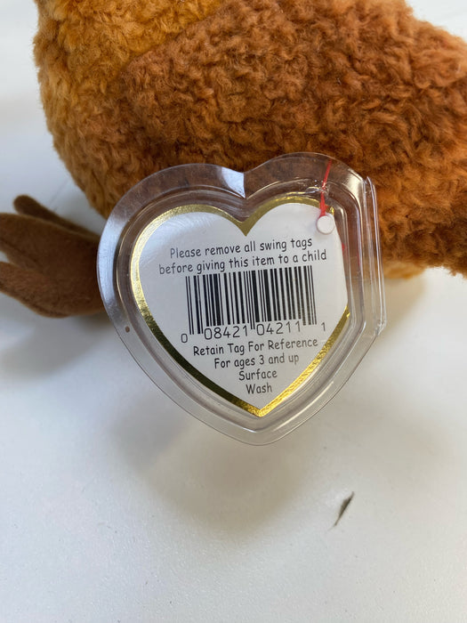 Plush TY Beanie Baby - Beak the Kiwi - Cardboard Memories Inc.