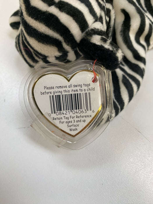 Plush TY Beanie Baby - Ziggy the Zebra - Cardboard Memories Inc.