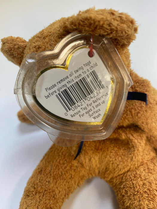 Plush TY Beanie Baby - Fuzz the Bear - Cardboard Memories Inc.