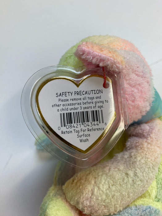 Plush TY Beanie Baby - Mellow the Ty-Dyed Bear - Cardboard Memories Inc.