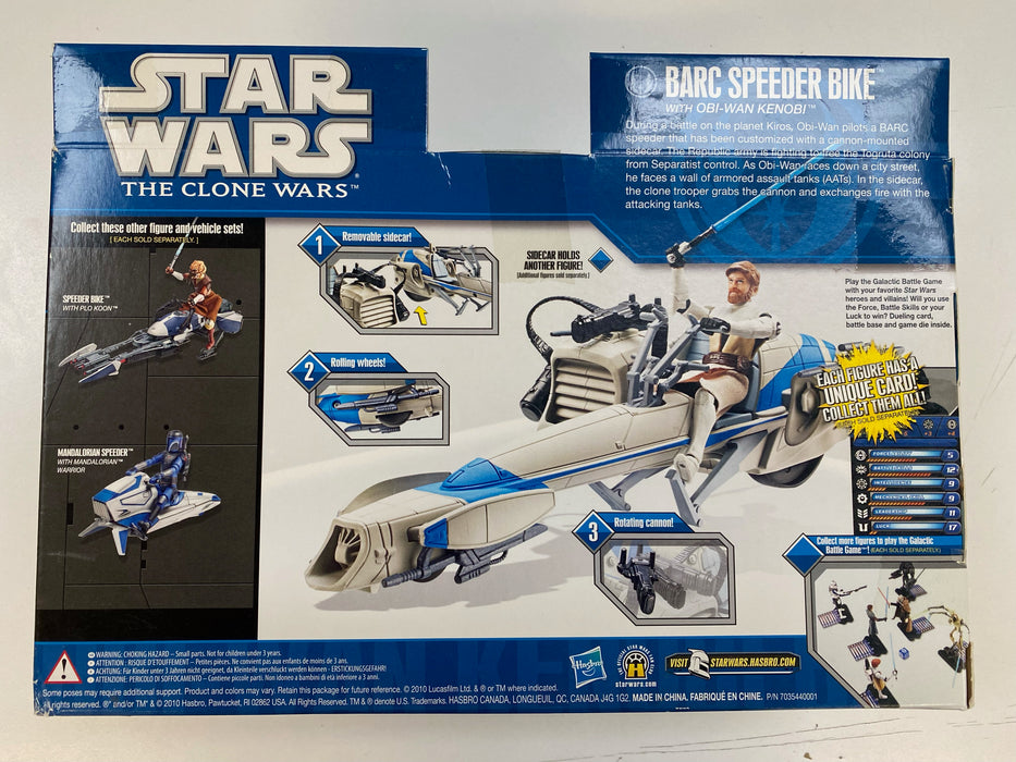 Action Figures and Toys Hasbro - Star Wars - Clone Wars - Barc Speeder Bike with Obi-Wan Kenobi - Action Figure Set - Cardboard Memories Inc.