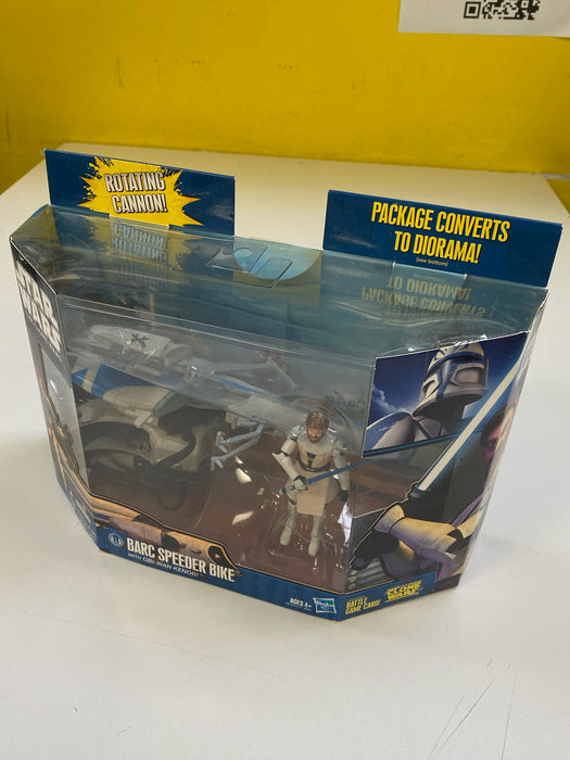 Action Figures and Toys Hasbro - Star Wars - Clone Wars - Barc Speeder Bike with Obi-Wan Kenobi - Action Figure Set - Cardboard Memories Inc.